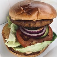 Burger at E.P's Takeaway in Copenhagen