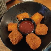 Tofu nuggets with delicious BBQ sauce (45 DKK) at E.P's Takeaway in Copenhagen