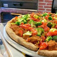 Vegan Meatball Pizza at Cafe Viva in New York City