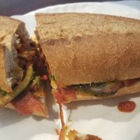 Sausage and pepper sandwich at Cafe Viva in New York City