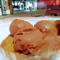 Vegan chocolate gelato #Veganuary at Hanna's Creamery & Cafe in San Diego