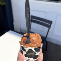 vegan dark chocolate gelato   at Hanna's Creamery & Cafe in San Diego
