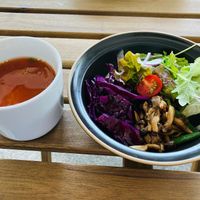 Salad & soup that came with lunch  at Millow Kitchen in Yokohama