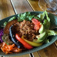Vegan curry and butterfly pea tea   at Millow Kitchen in Yokohama