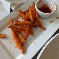 Sweet potato fries (after I ate a bunch lol) at Pineapple's in Hilo