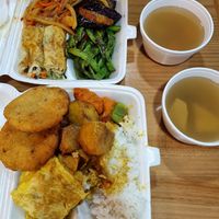 look at that portion. one dish without rice. at Veggie Factory 素食工房 in Kowloon