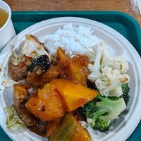Three options - pumpkin, tofu abd stir fried cauliflowers at Veggie Factory 素食工房 in Kowloon