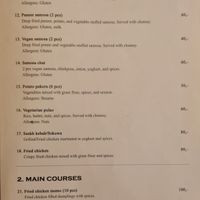 Menu at Indian Curry & Nepali Restaurant in Trondheim