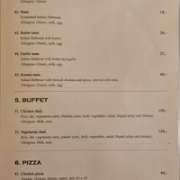 Menu at Indian Curry & Nepali Restaurant in Trondheim