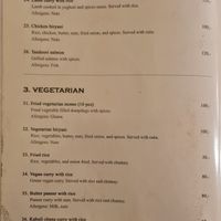 Menu at Indian Curry & Nepali Restaurant in Trondheim