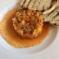 Vegan tartar  at Pútnický Mlyn in Marianka