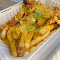 Cheese fries with BBQ at Pure Soul in Durham