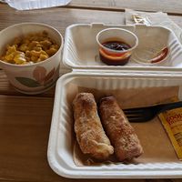 Soul roll and side of Mac and cheese at Pure Soul in Durham