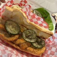 Shrimp hoagie (comes with coleslaw)  at Pure Soul in Durham