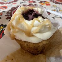 Cherry blossom cupcake (boyfriend took a bite before I took a photo)  at Pure Soul in Durham