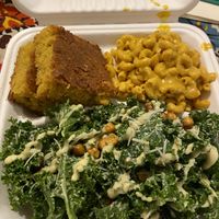 Kale Caesar w/ Mac and Cornbread   at Pure Soul in Durham