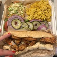 V po boy, Mac, and Cole slaw - all gf   at Pure Soul in Durham