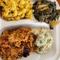 BBQ platter with 2 sides  at Pure Soul in Durham