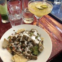 Jalapeño margarita with nachos! at Caravan of Dreams in New York City