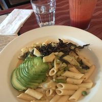 Lemon cashew pasta (vegan and gluten free) - delicious ! at Caravan of Dreams in New York City