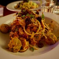 Raw zucchini garden pasta  at Caravan of Dreams in New York City