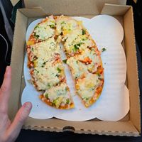 Vegan Cheese, Extra Vegan Cheese (my mistake, i wanted vegan pepperoni!), Pineapple, green pepper at The Guardian Brewing Co in Muncie