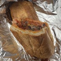 Vegan BYO sub - Pizza sauce, vegan cheese, vegan pepperoni, banana peppers, and black olives    at The Guardian Brewing Co in Muncie