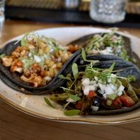 Grilled Nopales, Coliflor Al Pastor and Vegan Mushroom Carnitas Tacos  at Chulita in Venice