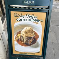 Signage this is free in veganuary with their club #Veganuary at ASK Italian in South West London