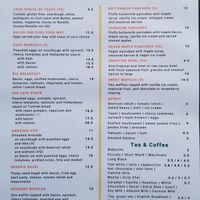 Breakfast menu at Red Cardinal Cafe in Underwood