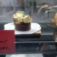 Vegan carrot cake at Red Cardinal Cafe in Underwood