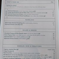 Menu at Sweetwater Rooftop Bar in East Fremantle