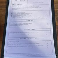 Separate Vegan menu  at Sweetwater Rooftop Bar in East Fremantle