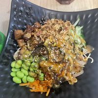 Caramelised tempeh  at Tasty Bowl in Madrid