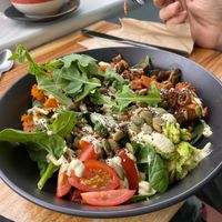 My partner said he would be in heaven if he could have this every day for breakfast!  at Kombi Cafe & Smoothie Bar in Battery Point