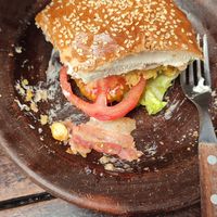 Me pusieron un tocino en mi hamburguesa VEGANA at Fuente Mestiza in Coquimbo