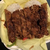 Chick’n Katsu (panko breading, spices, oyster mushroom katsu sauce) — larger portion with rice & sautéed veggies at Cultivated Greens in Chula Vista