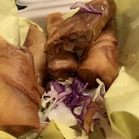 KP’s Lumpia (soy protein, carrots, onion, celery, wheat wrapper, chili sauce - 6 pieces) at Cultivated Greens in Chula Vista