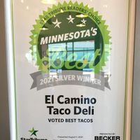 Minnesota's Best Tacos - 2021 Silver Winner Award at El Camino Gourmet Tacos in Edina