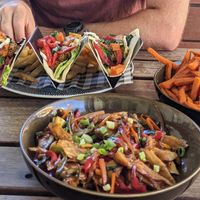 Vegan Stir Fry and Falafel Tacos at The Ophir Hotel in Orange