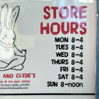 Hours   at Bunny and Clyde's Corner Cafe and Market in Salida