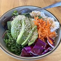 Buddha bowl ordered without mayo   at Bunny and Clyde's Corner Cafe and Market in Salida