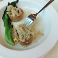 The oil as mentioned in the review. This is a bean curd sheet with ginger dish. Not supposed to be deep fried or too oily. at Heartful Veggie 從心素食 in New Territories