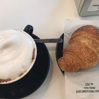 Cappuccino w/ soy milk and vegan croissant at Tessari Caffetteria Bistrot in Padua