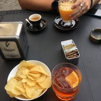 Spritz, fresh orange juice and coffee at Tessari Caffetteria Bistrot in Padua