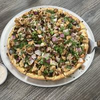 Vegan chicken tikka masala pizza!  at Pizza Twist in El Sobrante