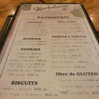 Carta de pastelería at Hierbabuena Vegan in Buenos Aires