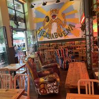 Indoor and outdoor seating   at Hierbabuena Vegan in Buenos Aires