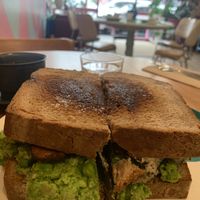 absolutely huge sandwich with eggplant, mushy peas, and house made tartar sauce - ate half for lunch and half for breakfast the next day and it was still delicious   at Gloria in Brunswick