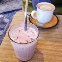 Strawberry milk! With actual strawberry, tasted more like a smoothie than strawberry milk at Gloria in Brunswick